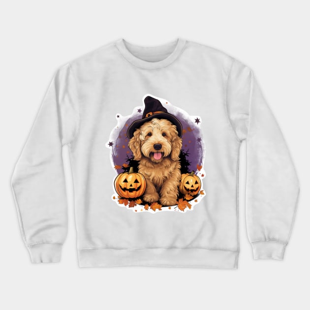 Cute Halloween puppy Dog Crewneck Sweatshirt by LaartStudio